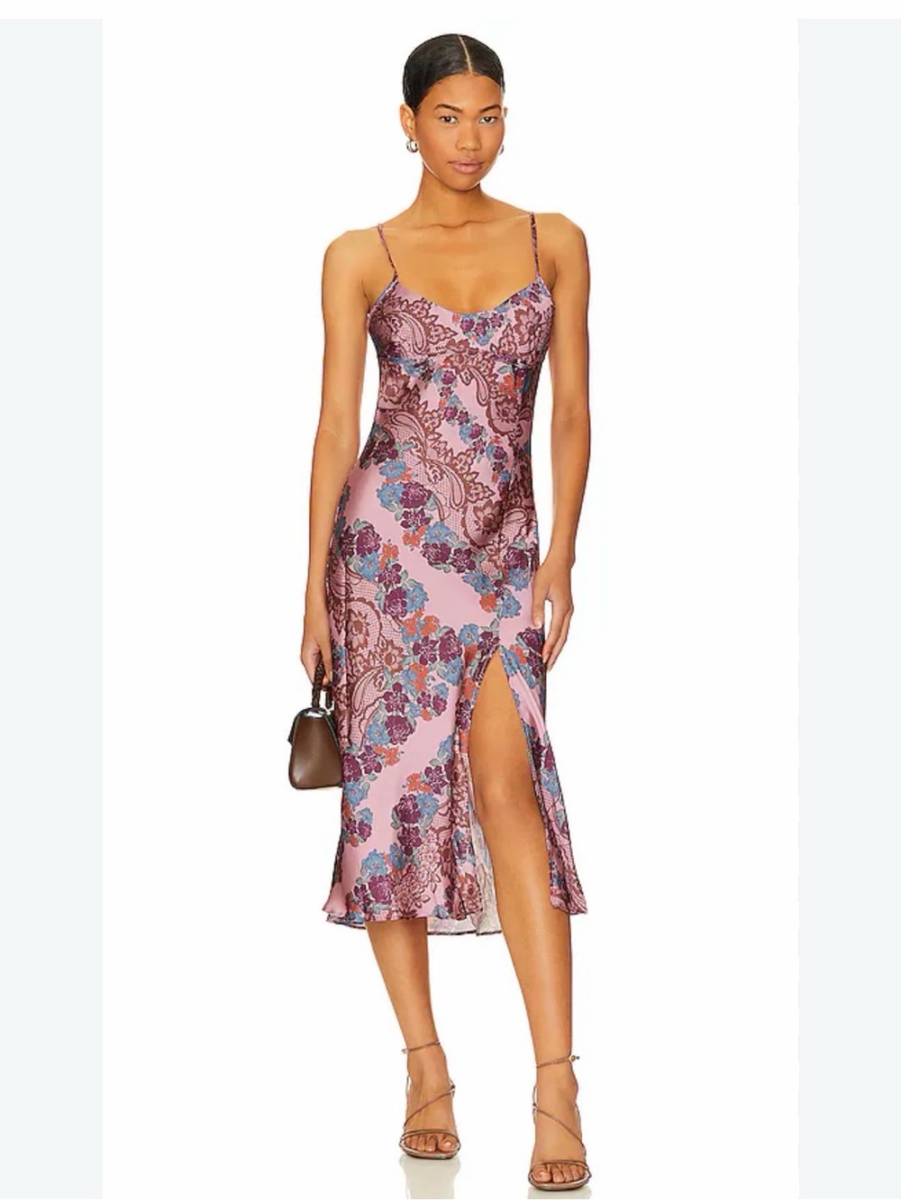 Intimately Free People Printed Right This Way Dress in Rose Combo size M